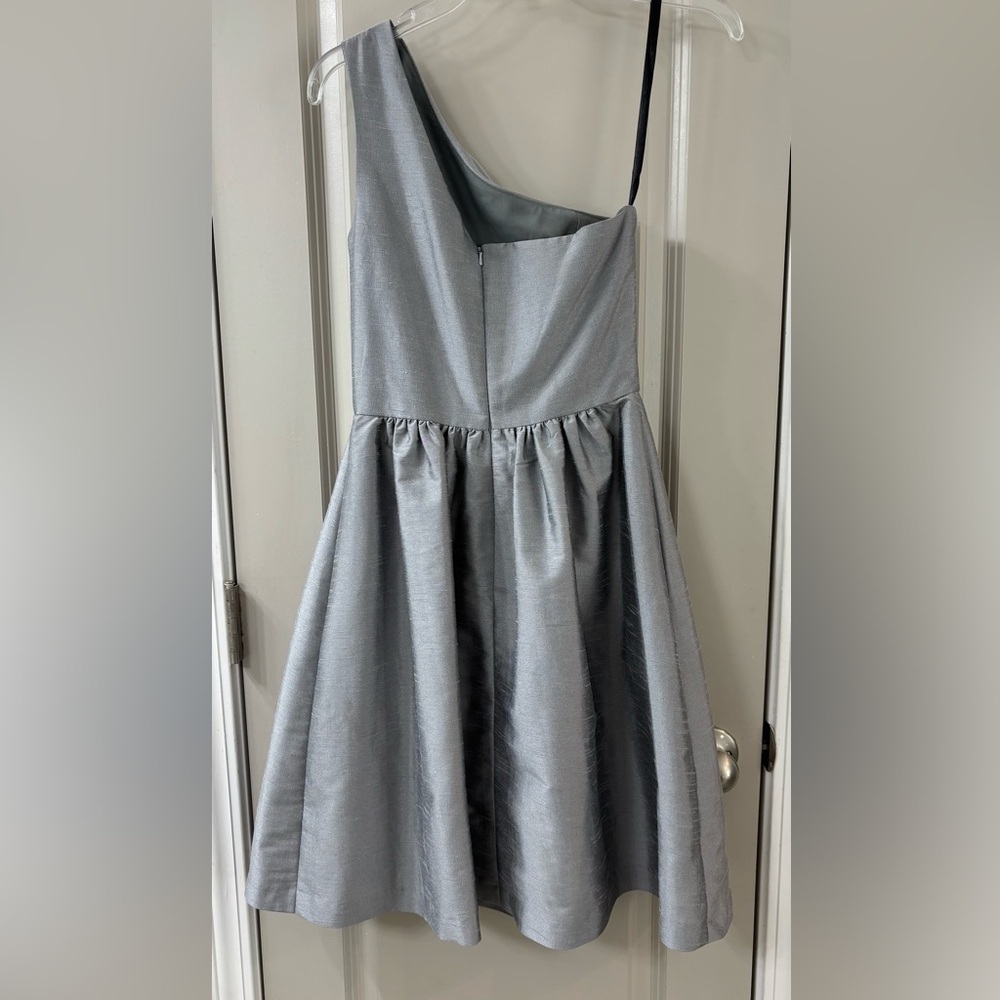 ALFRED SUNG One-Shoulder Silver Dress - Picture 5 of 6